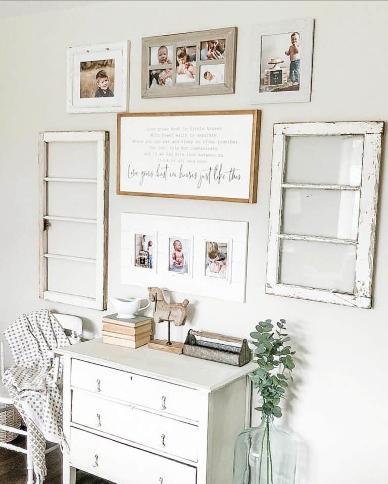 White Dresser With Rustic Farmhouse Décor