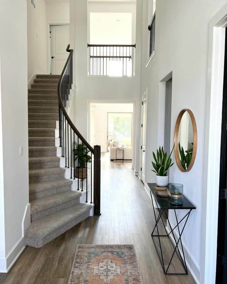 White Entryway with Modern Console Table