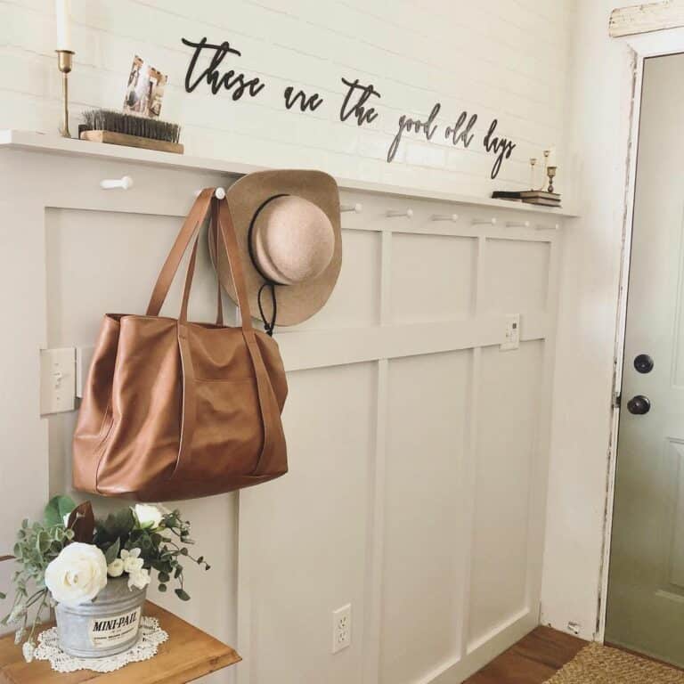 White Farmhouse Foyer With Board and Batten