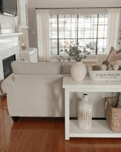 White Farmhouse-style Living Room