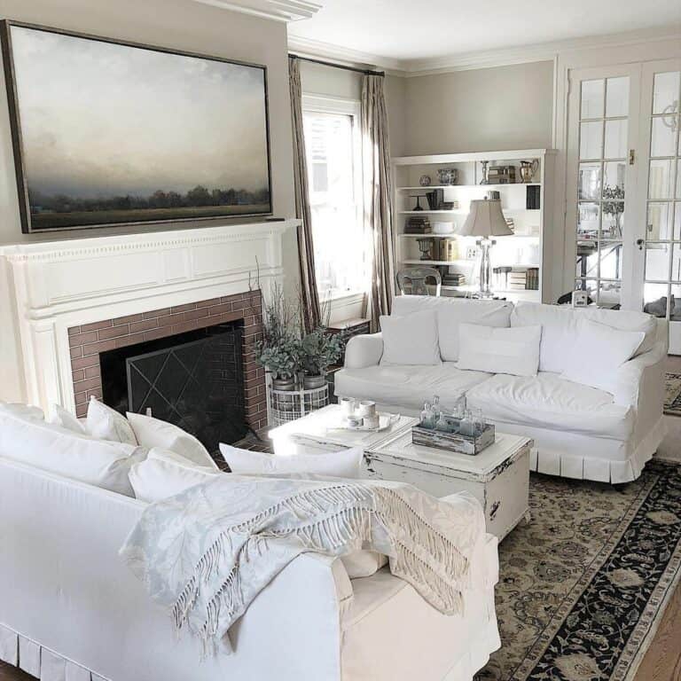 White Furniture in a Neutral Family Room