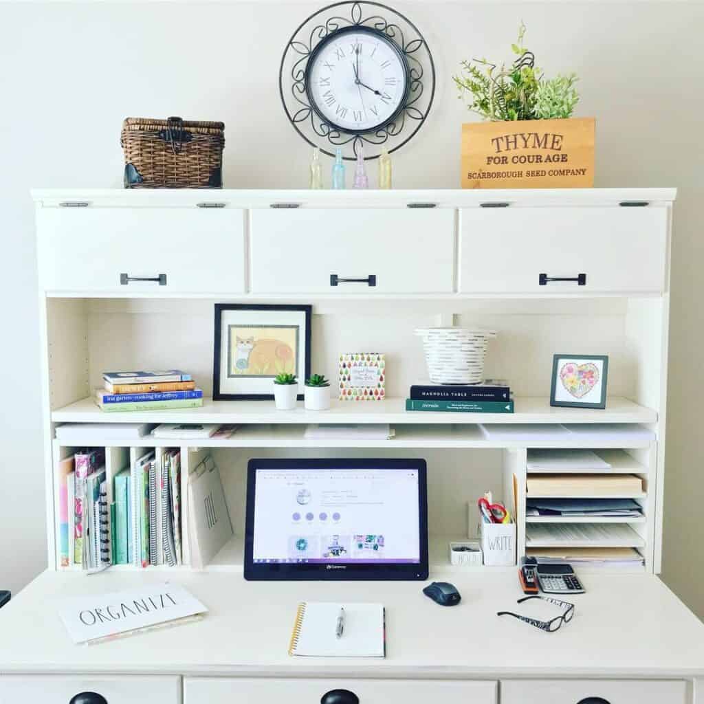 White Home Office Desk With Simple Décor - Soul & Lane