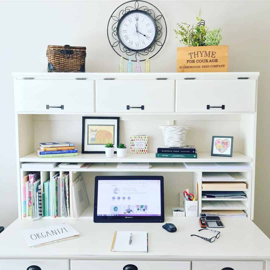 White Home Office Desk With Simple Décor Soul & Lane