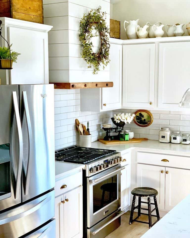 White Kitchen With Counter Decorations