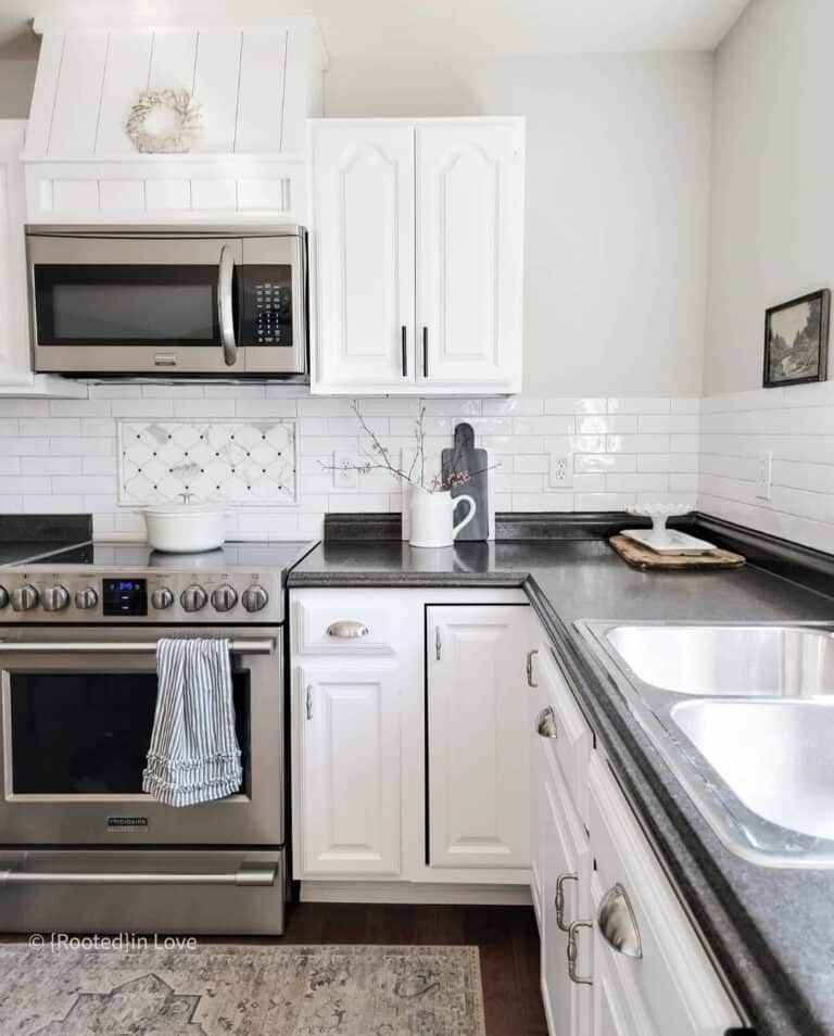 White Kitchen With Over the Microwave Cabinet