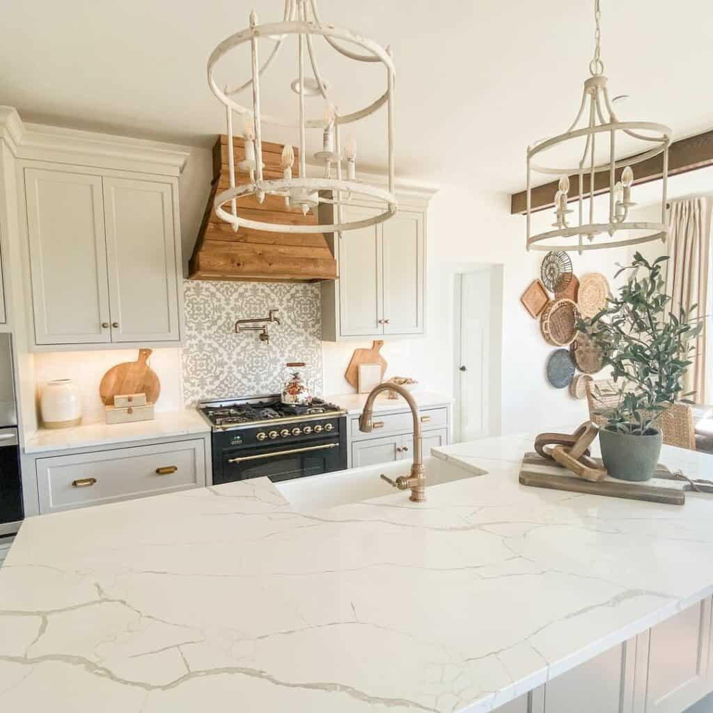 White Kitchen With Wood Vent Hood Soul & Lane