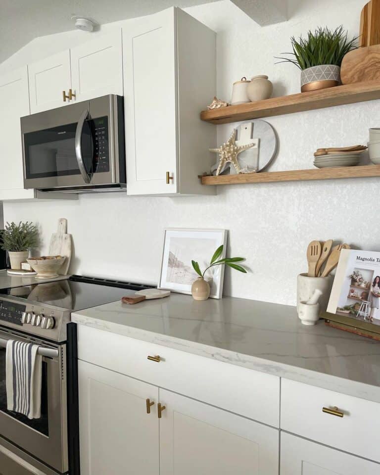 White Kitchen With Wooden Accents