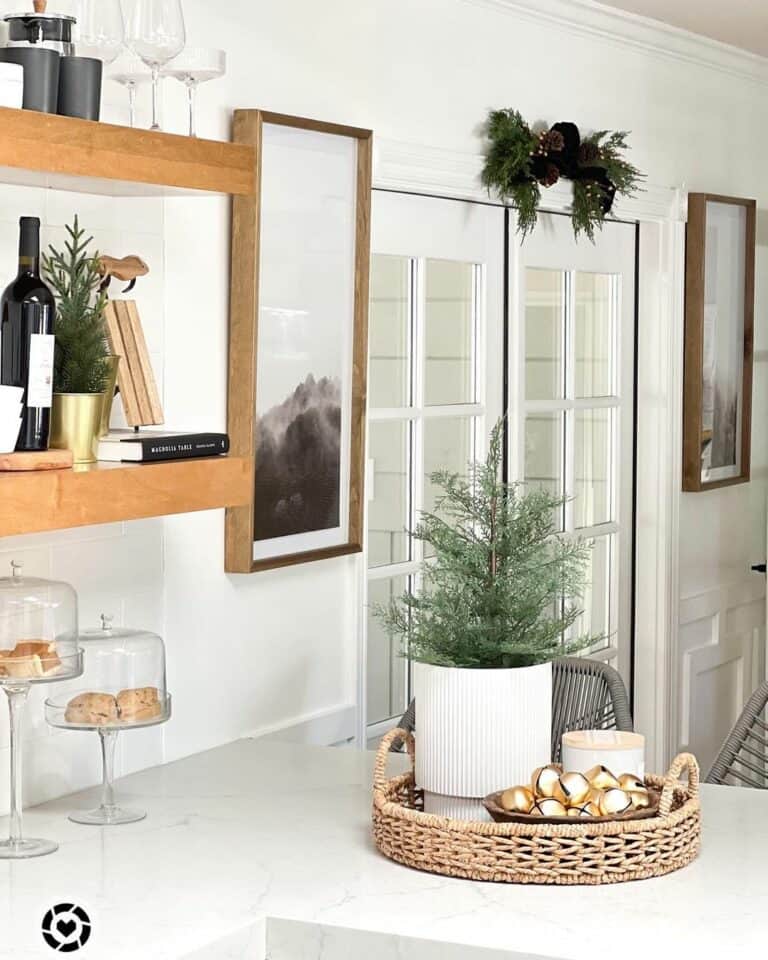 White Kitchen with Wood Accents