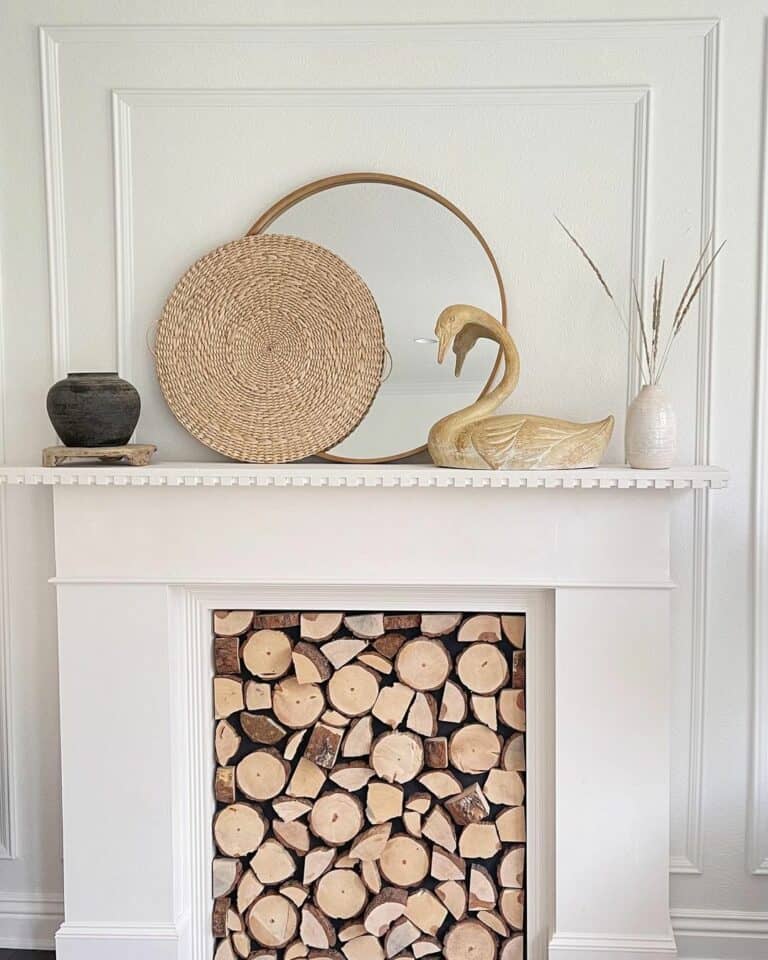 White Painted Fireplace With Modern Décor