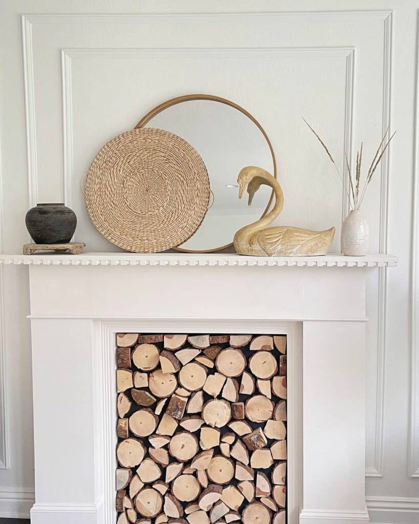 White Painted Fireplace With Modern Décor Soul & Lane