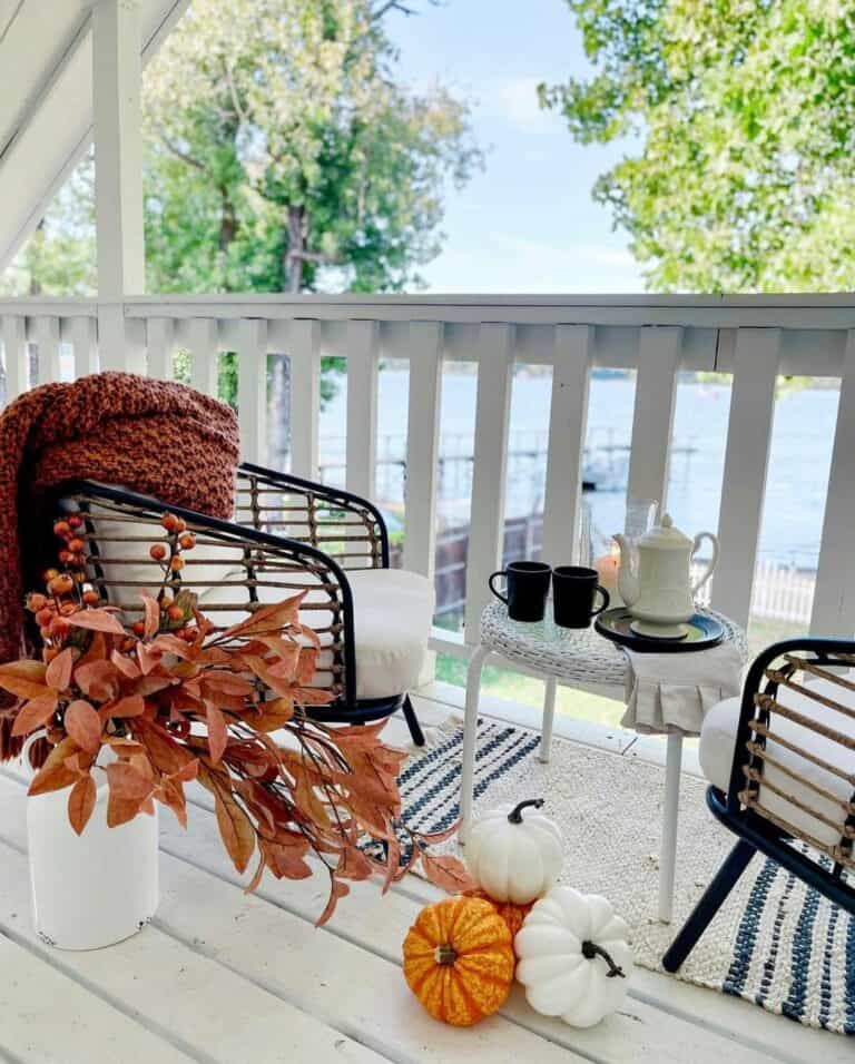 White Porch With Lake Views