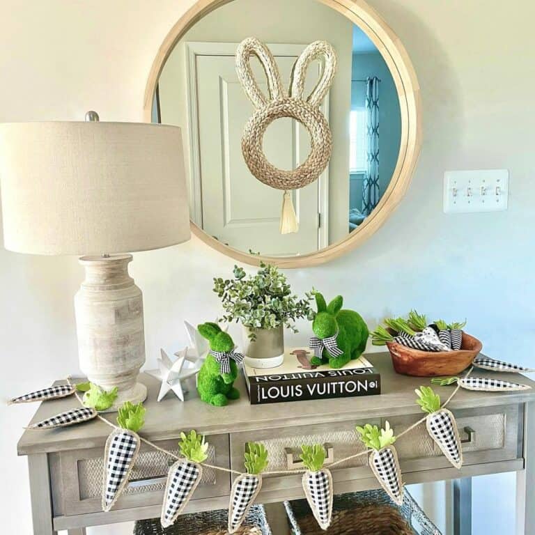 White Rabbit Wreath WIth a Carrot Garland