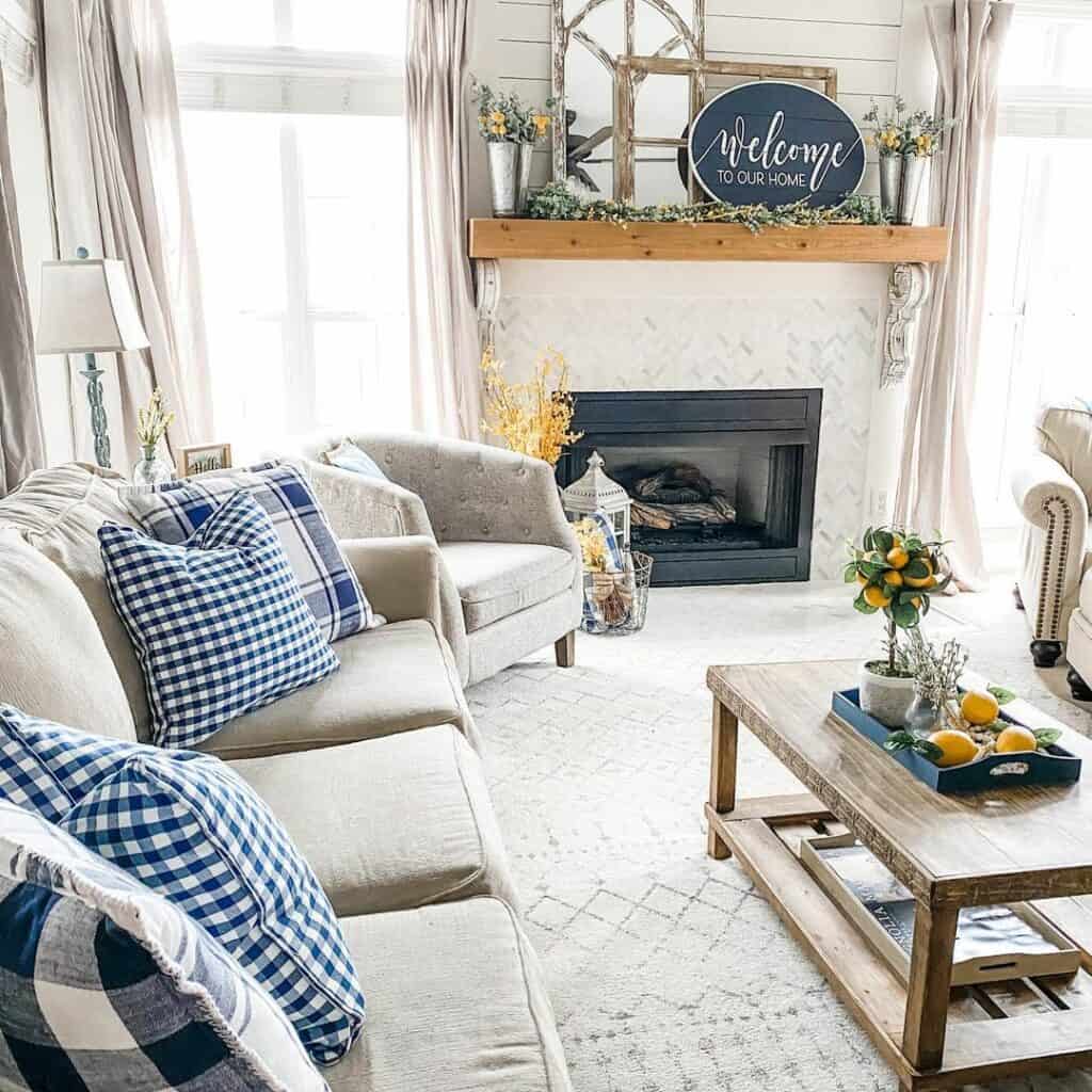 White Rustic Chic Living Room