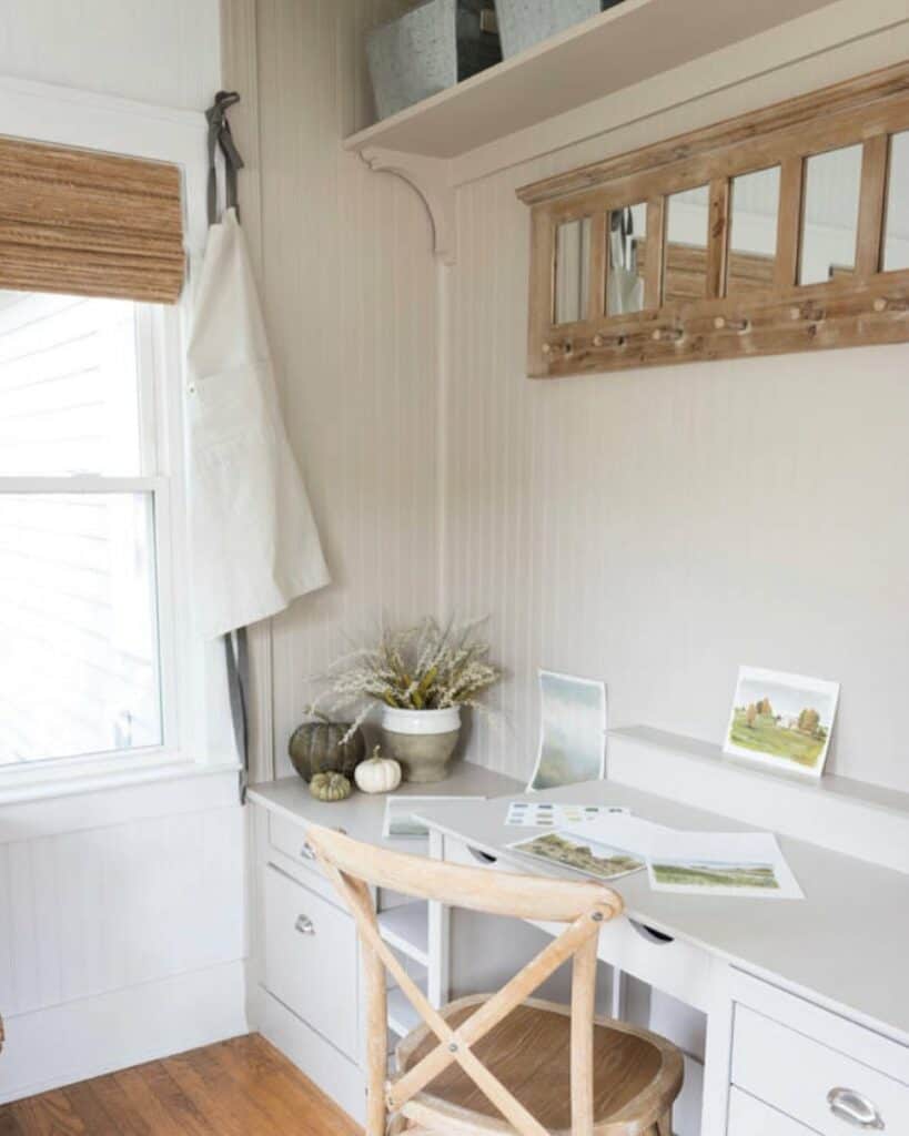 White Shiplap Office Design