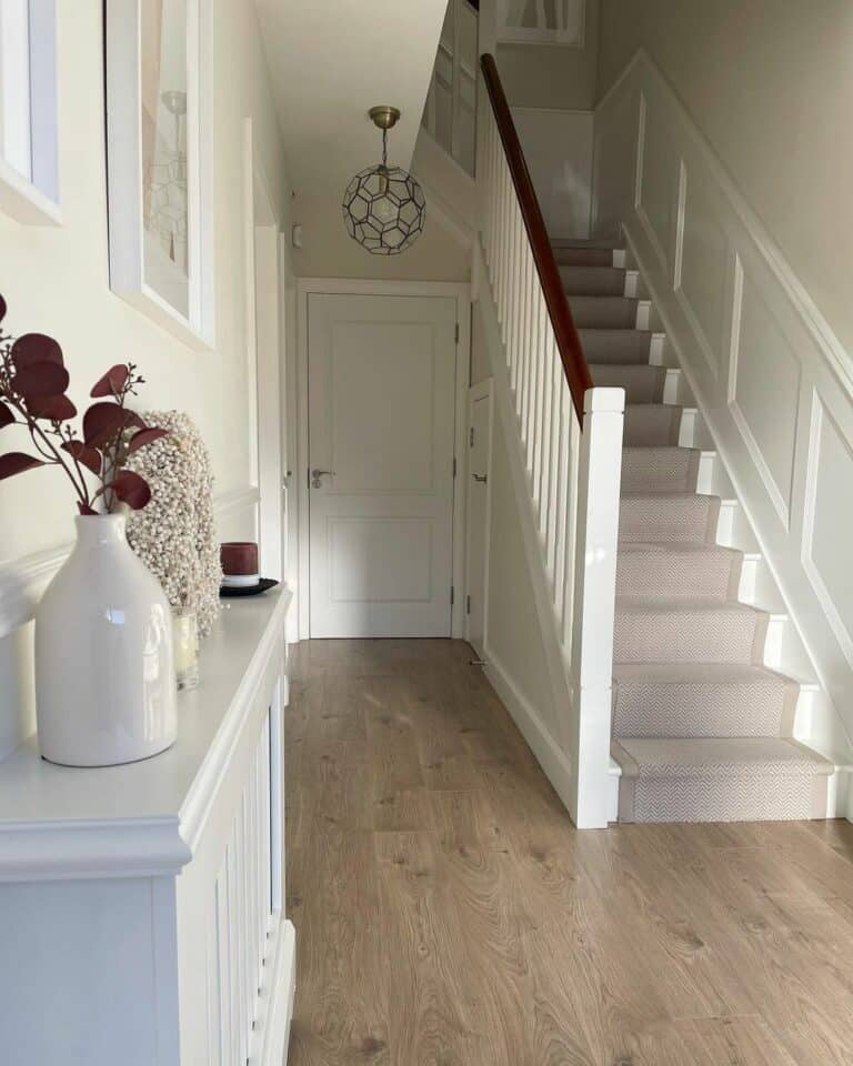 White Stairs in Entry Hall