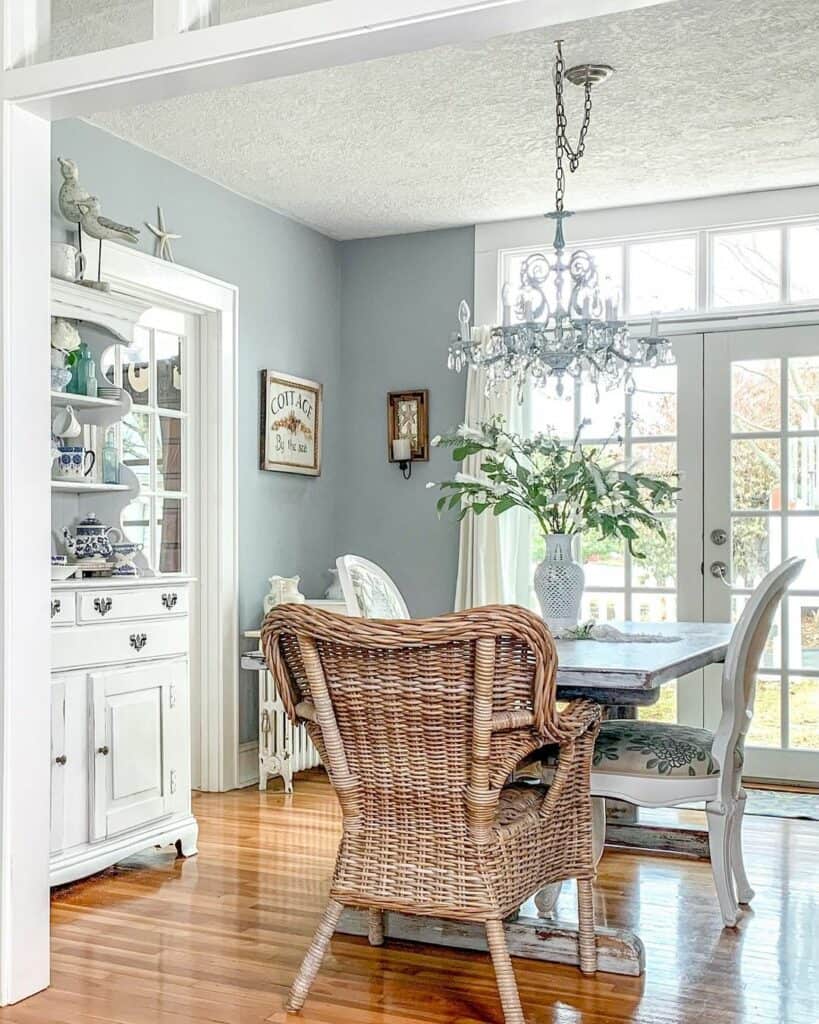 White Transom Door With Dining Table