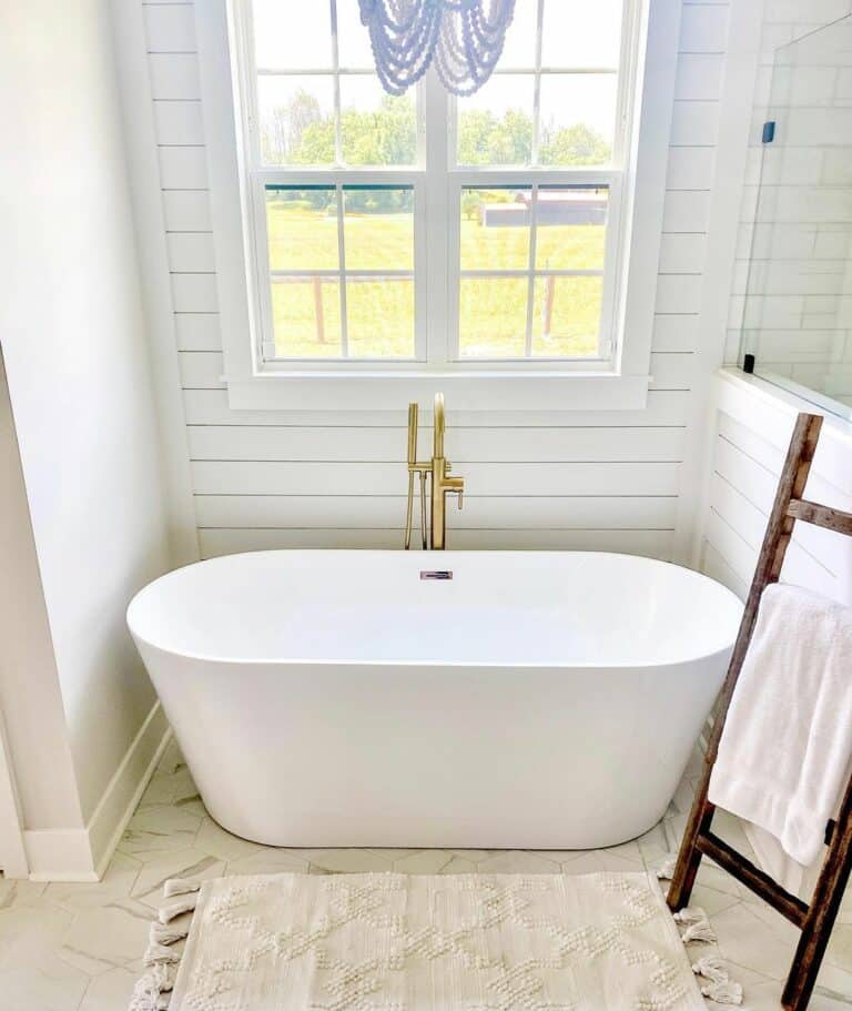 White Trim Against Shiplap Walls