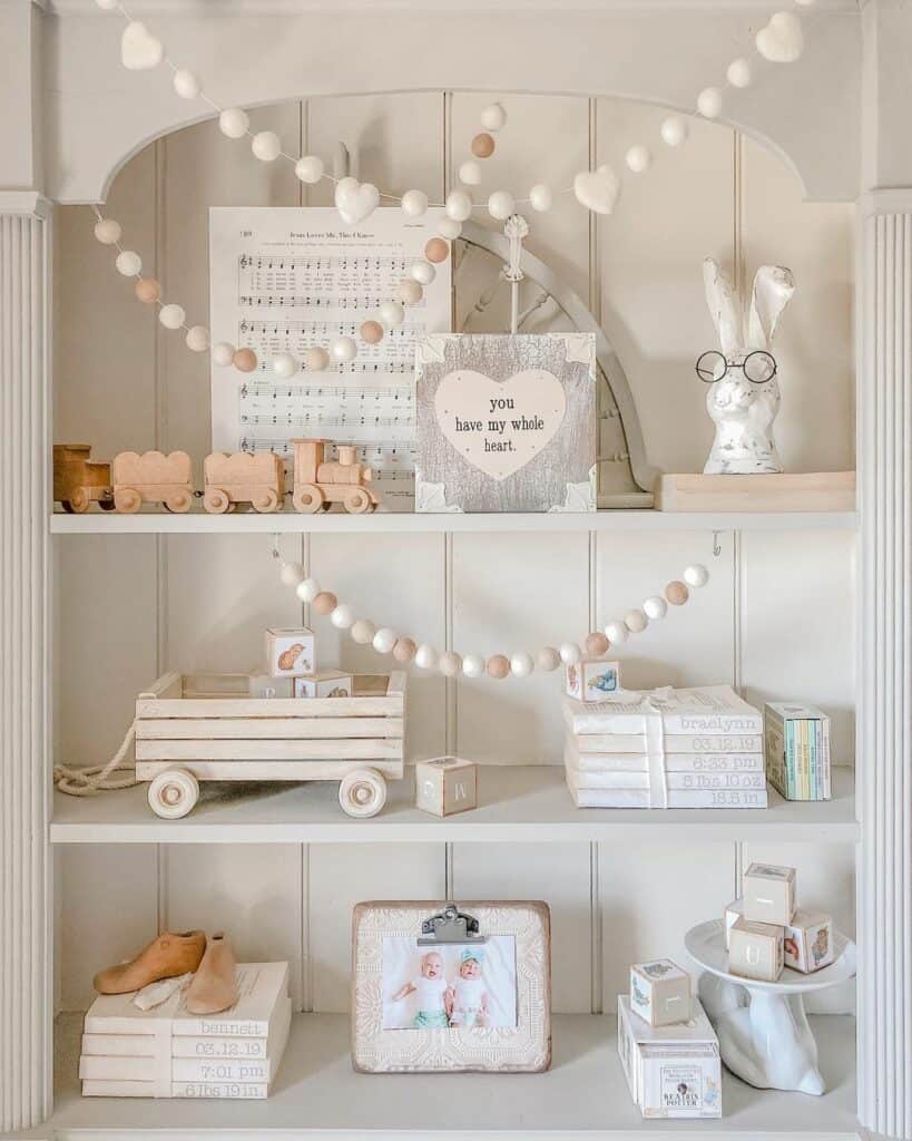 White Vertical Shiplap Farmhouse Bookshelf