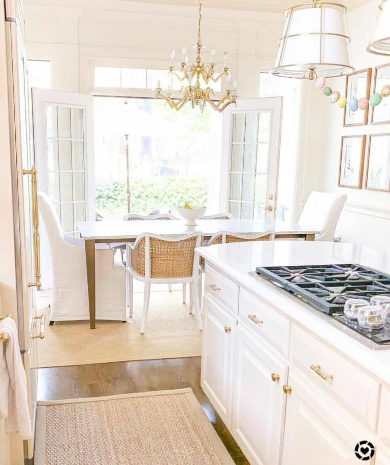 White and Gold Dining Room