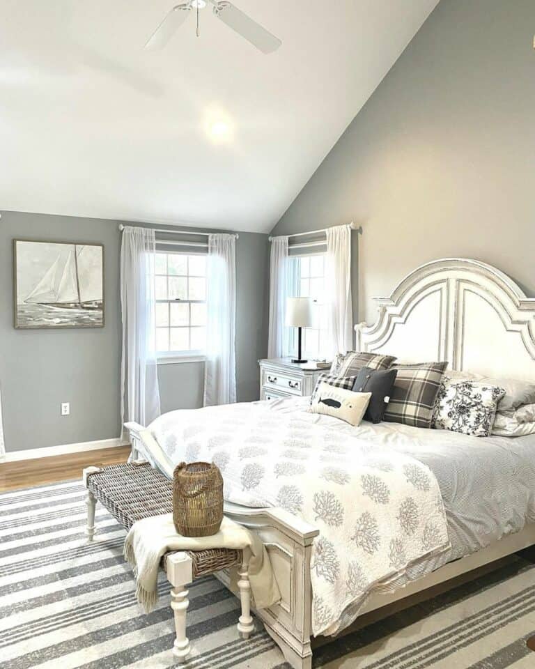 White and Gray Master Bedroom