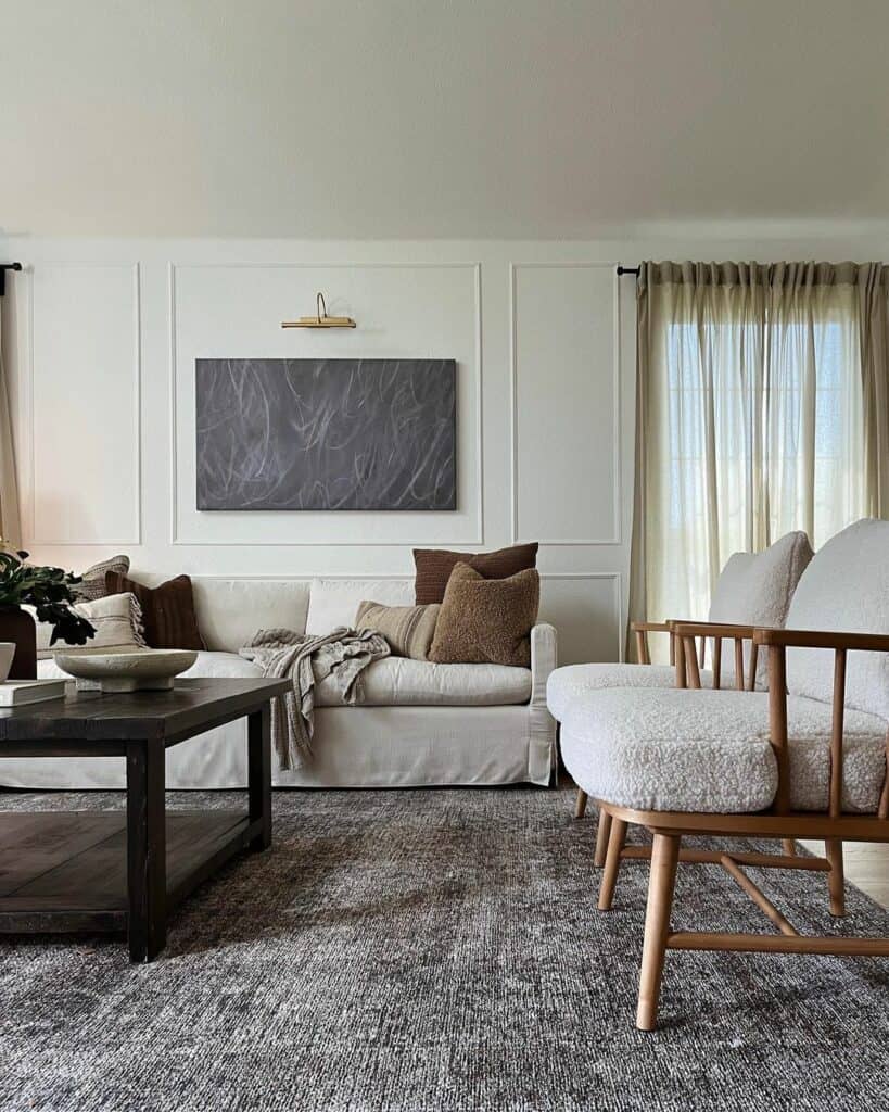 White and Gray Modern Living Room