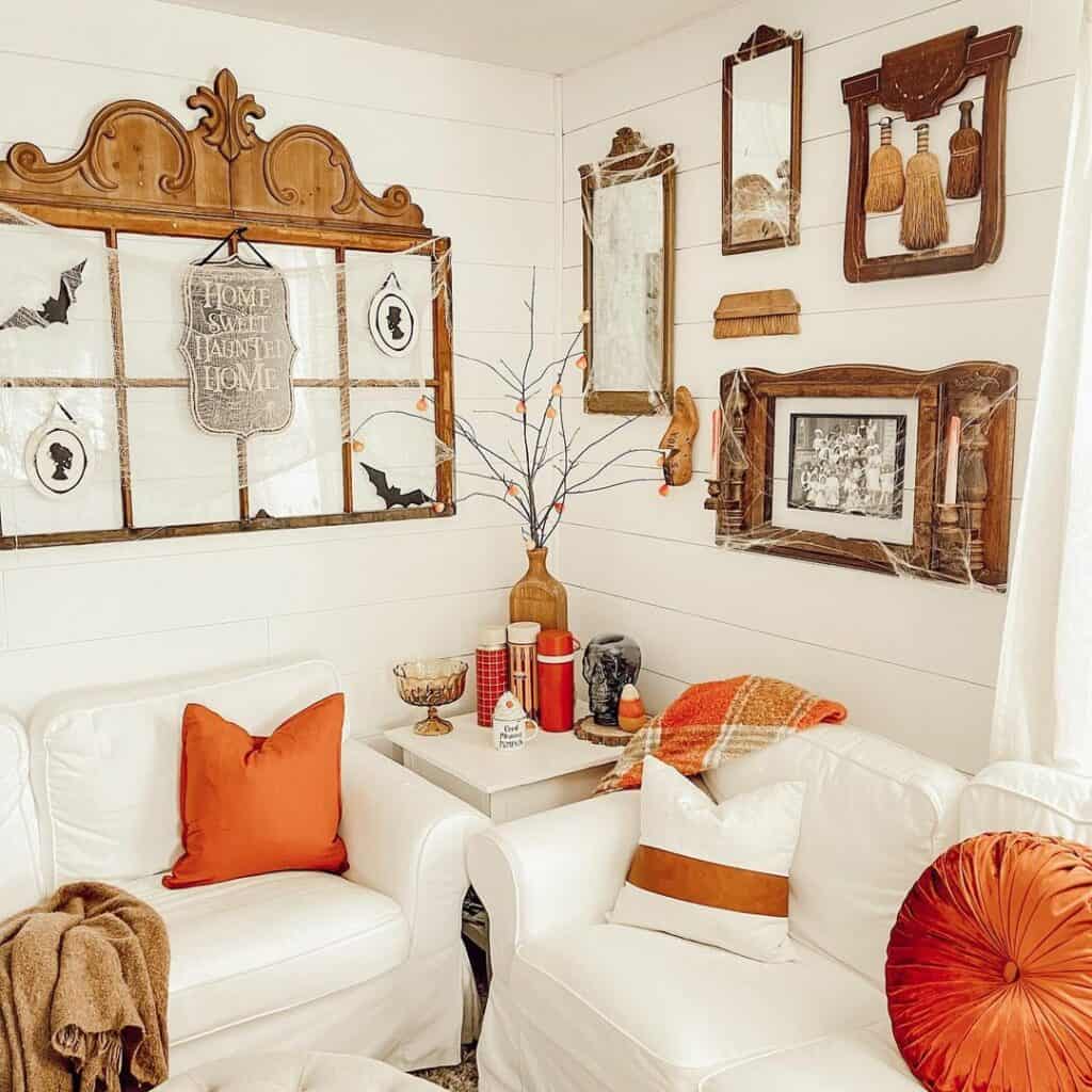 White and Orange Farmhouse Living Room Ideas Soul & Lane
