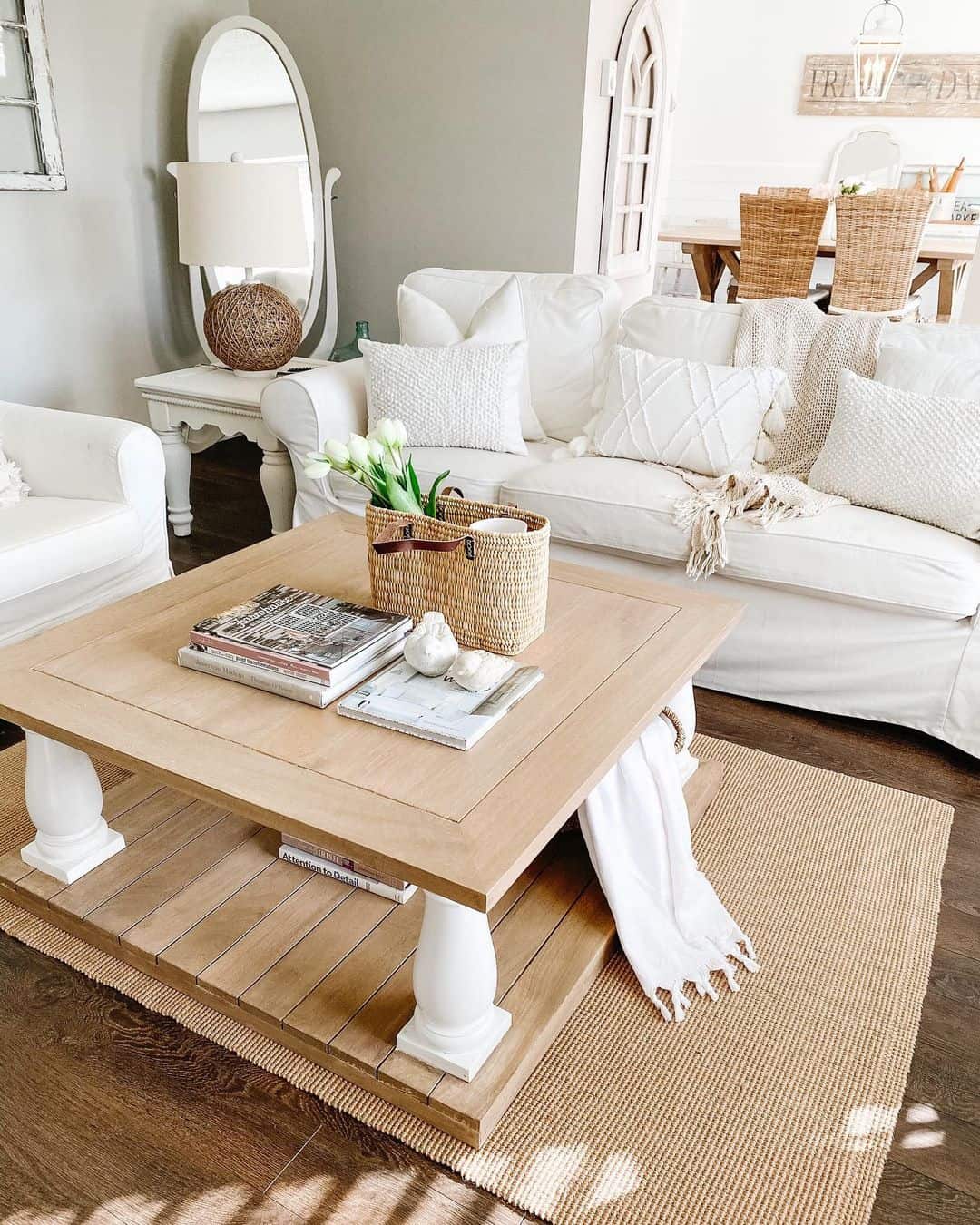 White and Wood Modern Living Room - Soul & Lane
