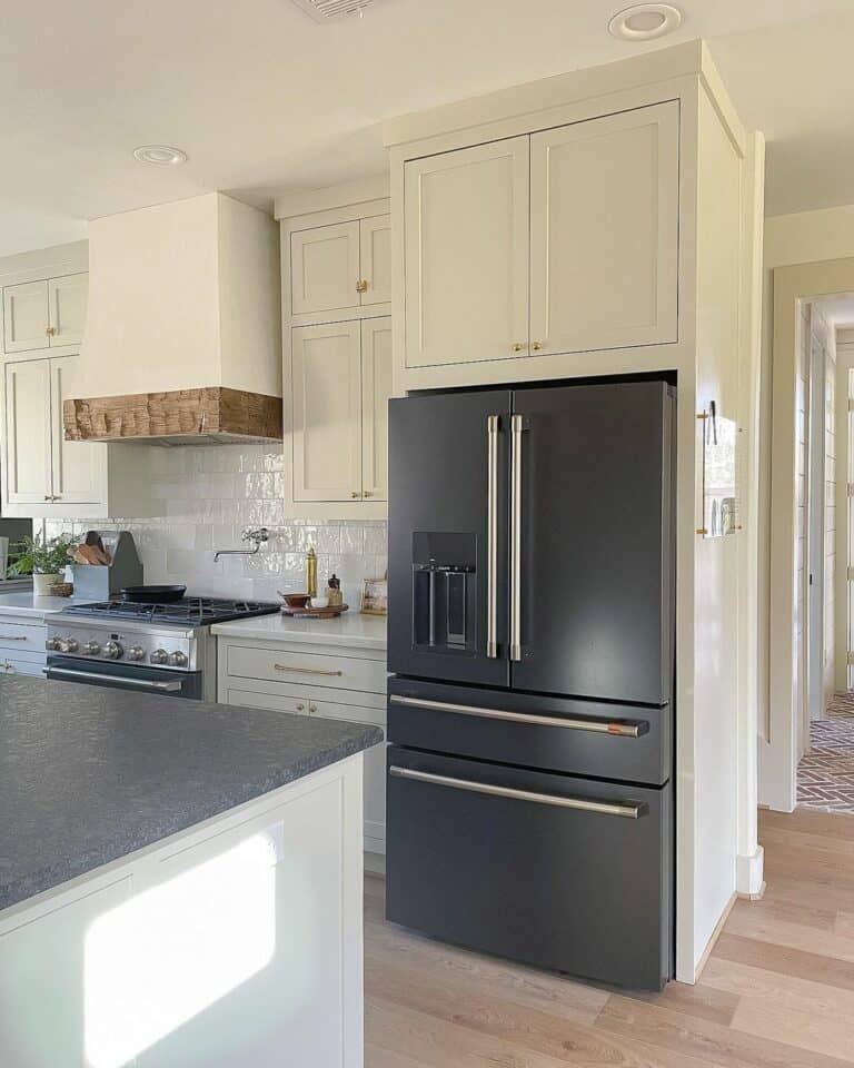 White and Wood Range Hood