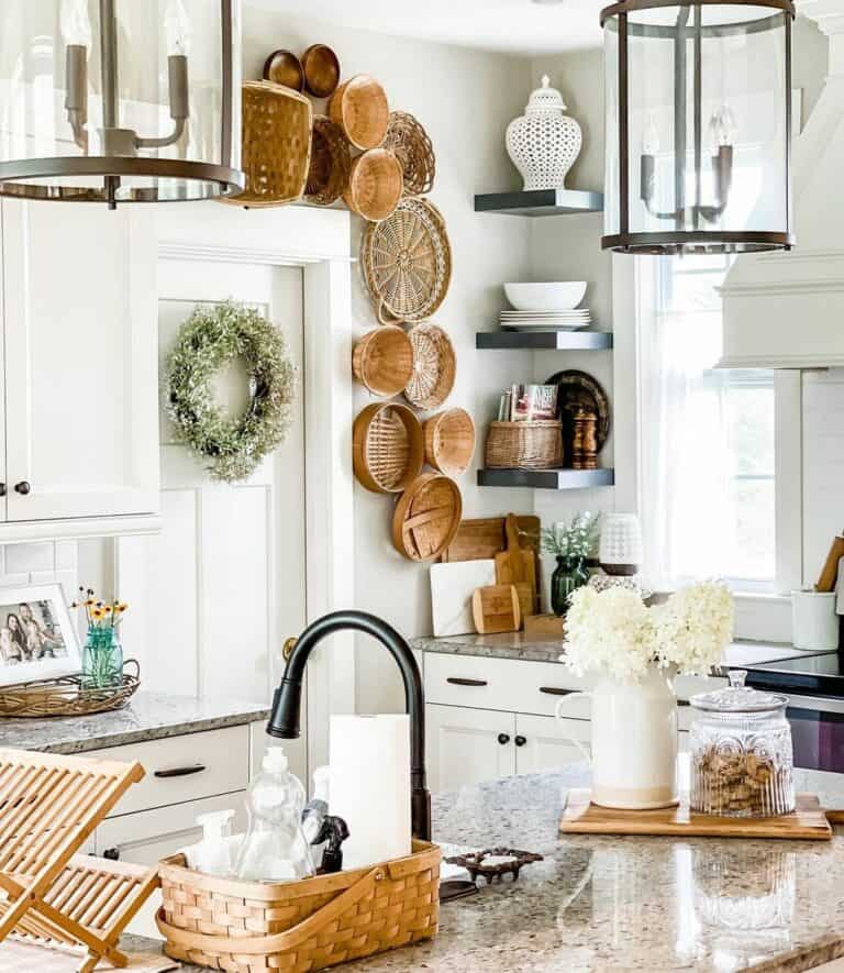 Wicker Basket Kitchen Wall Décor