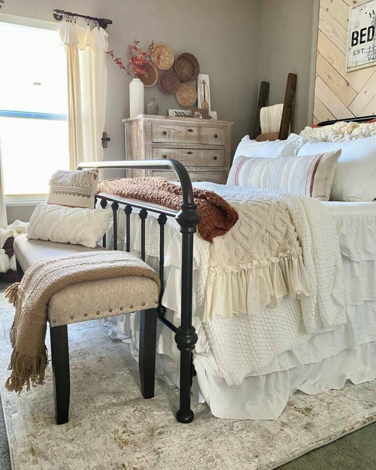 Wicker Décor in Rustic Bedroom