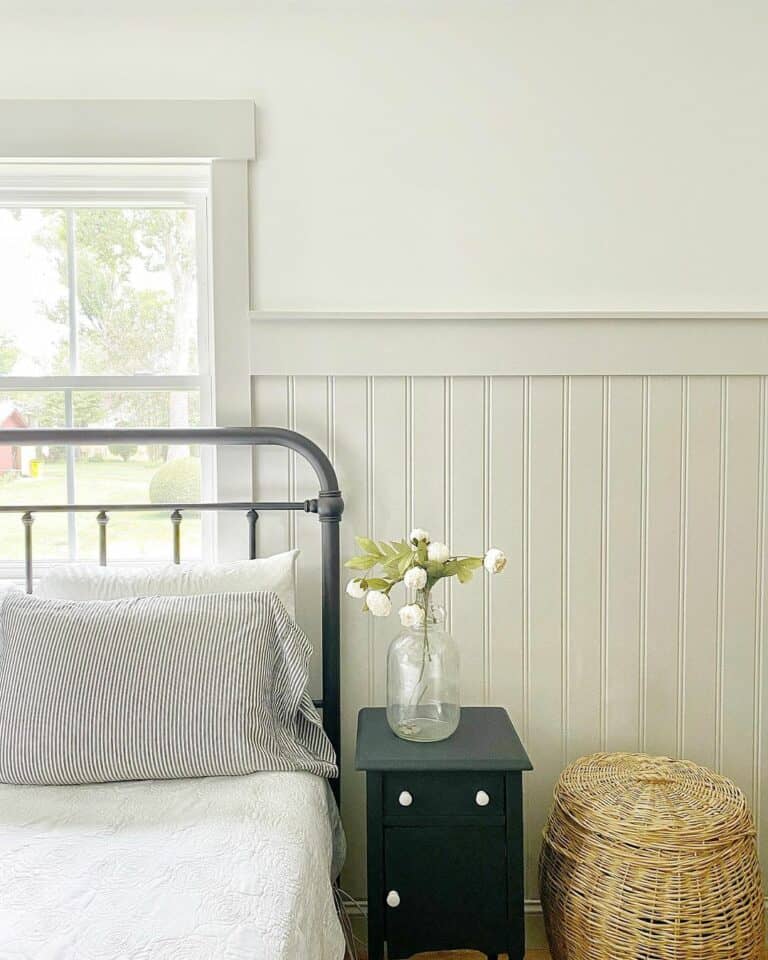 Window Featuring a Farmhouse Bed