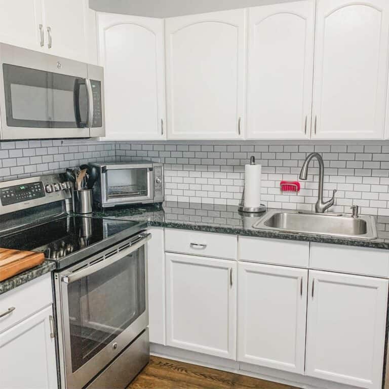 Wood Flooring and a Classic Subway Tile Backsplash
