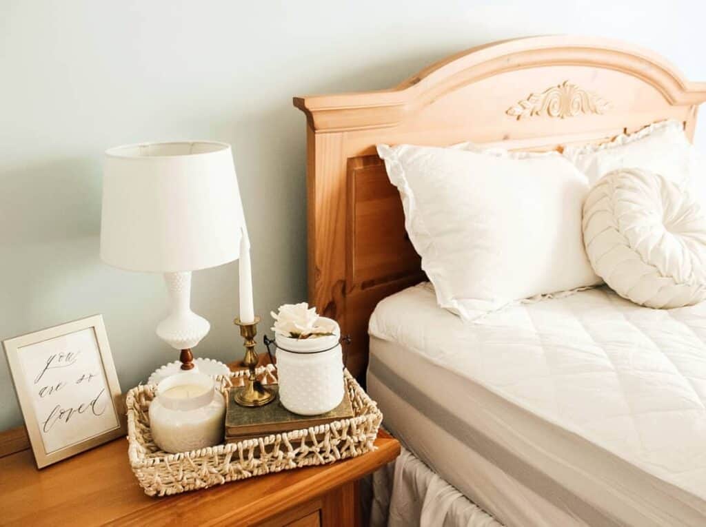 Wood and White Farmhouse Bedroom