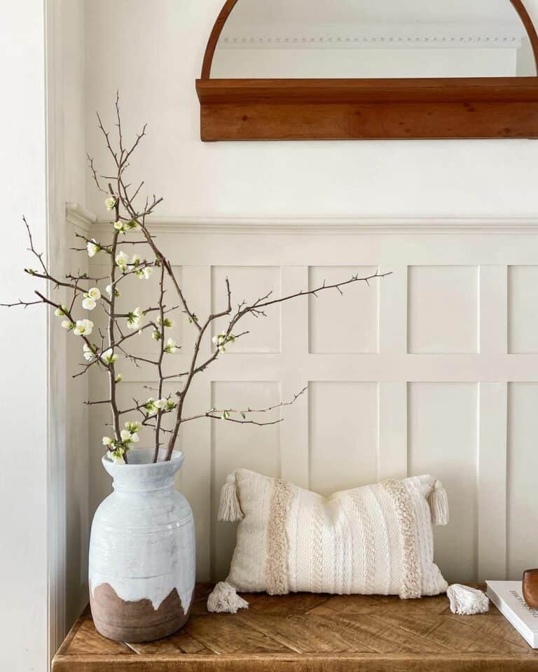 Wooden Bench Beside Board and Batten Wall