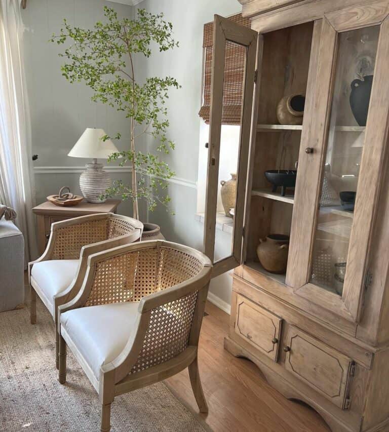 Wooden Farmhouse Hutch Display