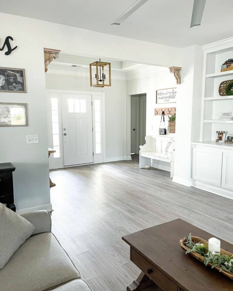 Wooden Lantern Pendant Light for Entryway