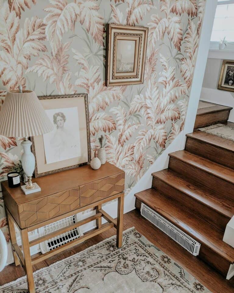 Wooden Staircase in Vintage Room
