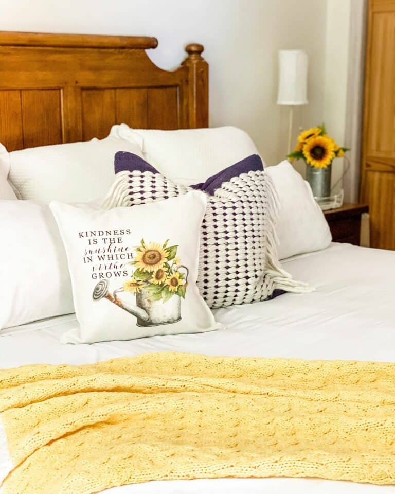 Yellow Bedroom With Vibrant Sunflowers