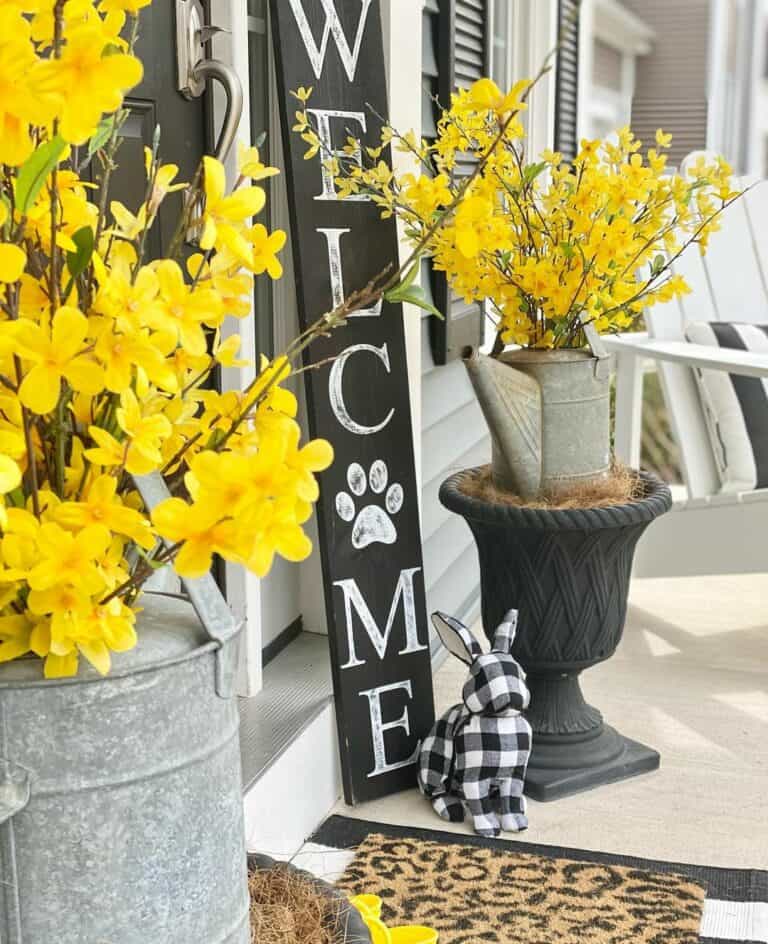 Yellow Floral Spring Porch Décor