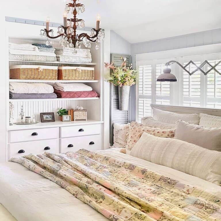 Yellow Floral in Farmhouse Bedroom