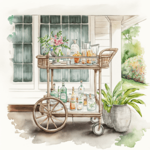 summer rattan cart