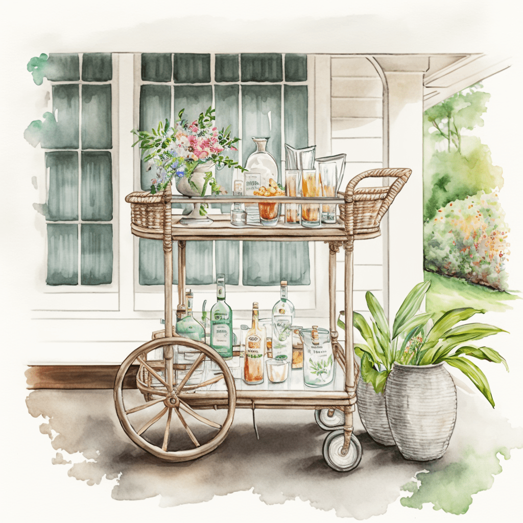 9 Beautiful Rattan Bar Carts to Accessorize Your Home