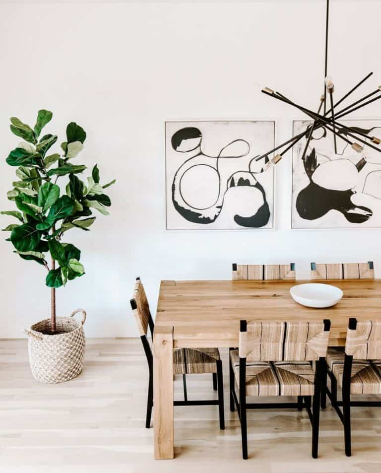 Abstract Art in a Boho Dining Room