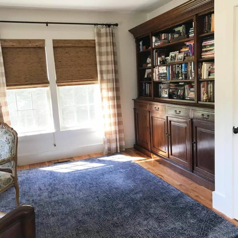 Antique Dark Stained Wood Bookcase