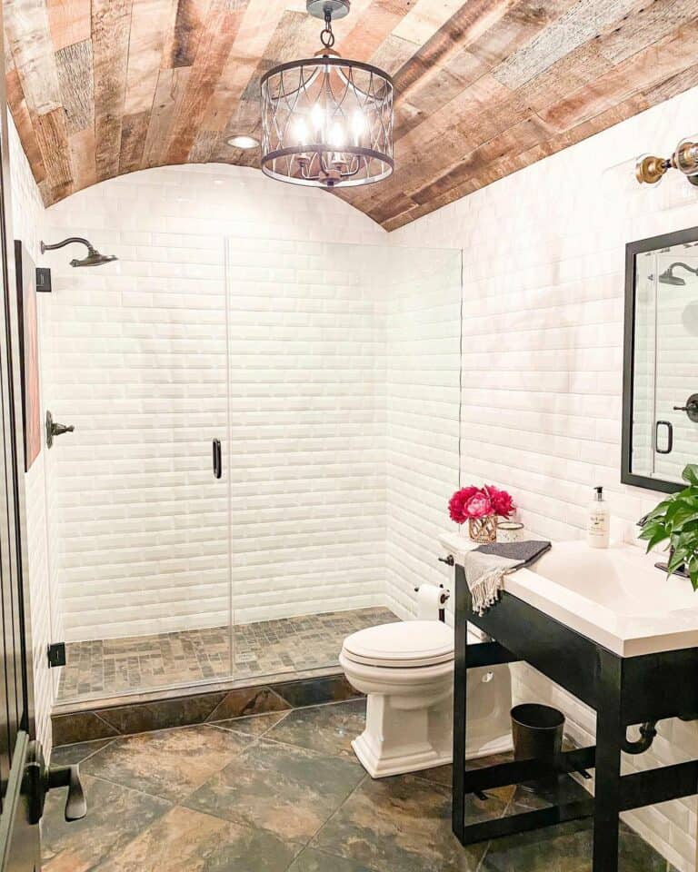 Arched Reclaimed Wood Ceiling