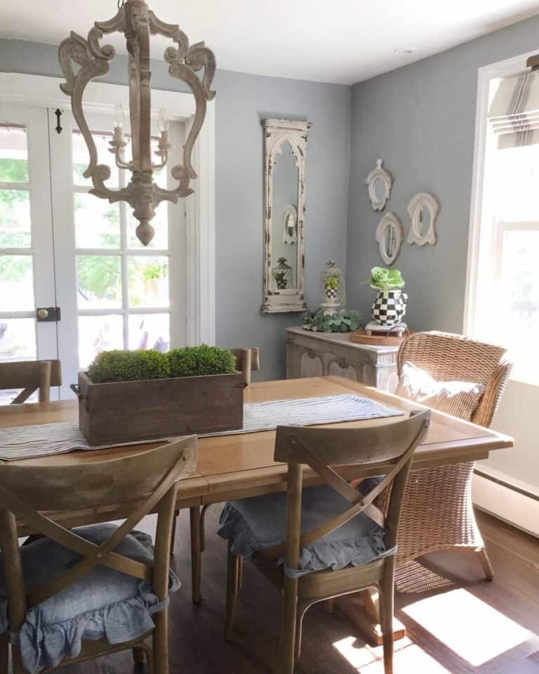 Baby Blue Dining Room Accents for a Farmhouse Style
