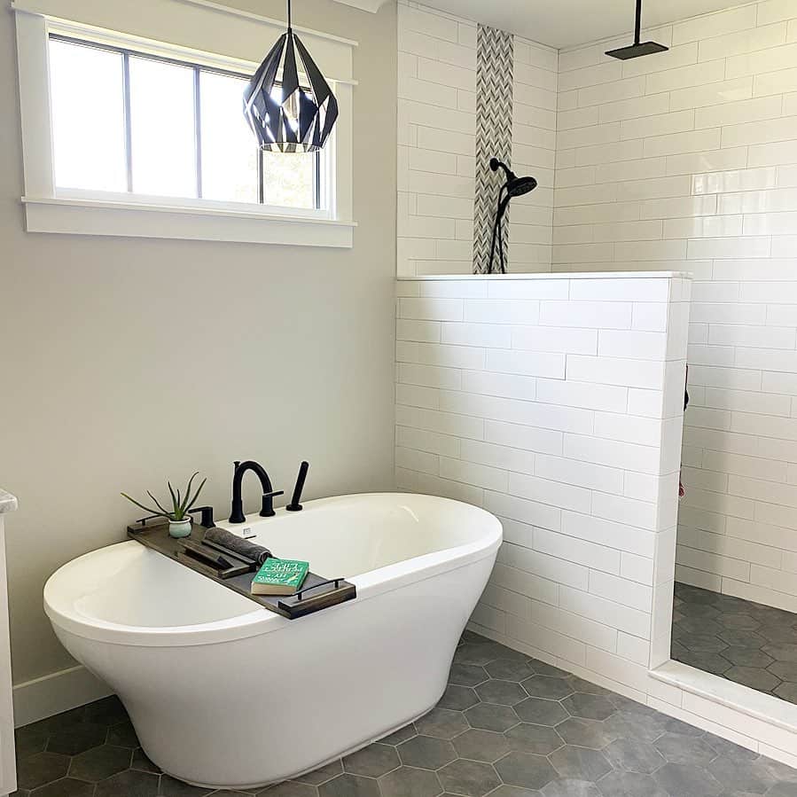 Bathroom Shower Ideas With Monochromatic Accents