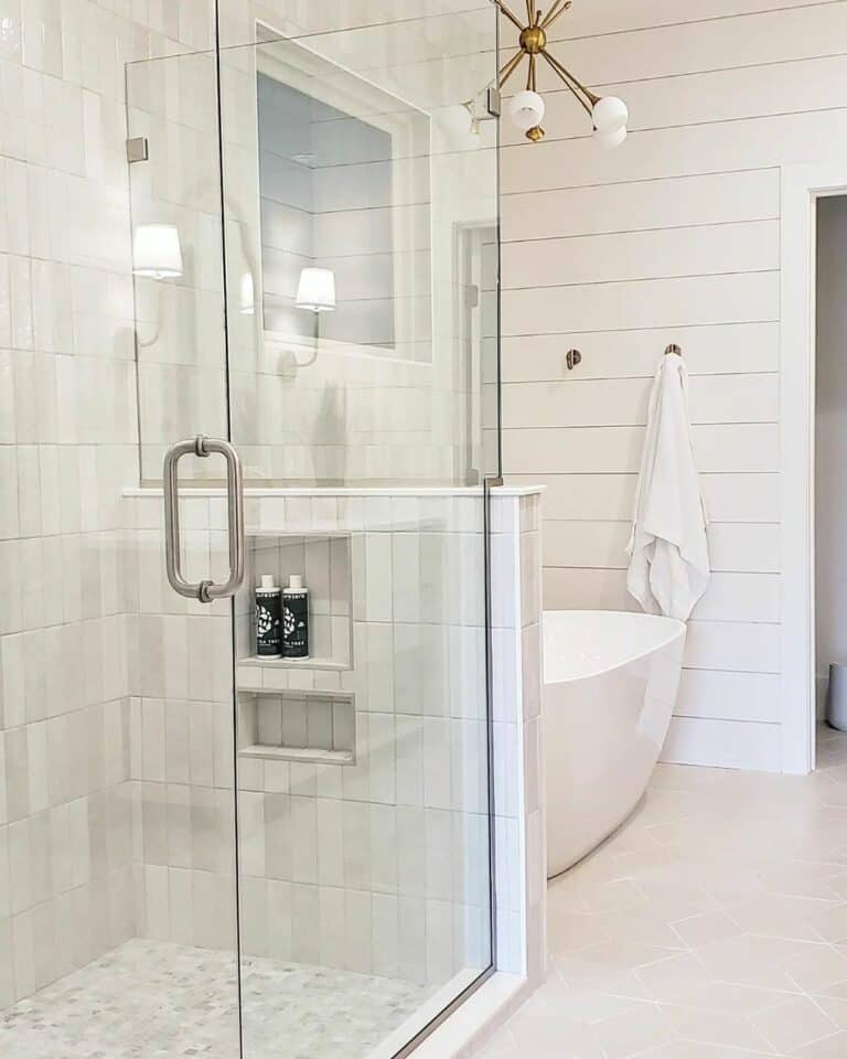 Bathroom Spa With White Shiplap