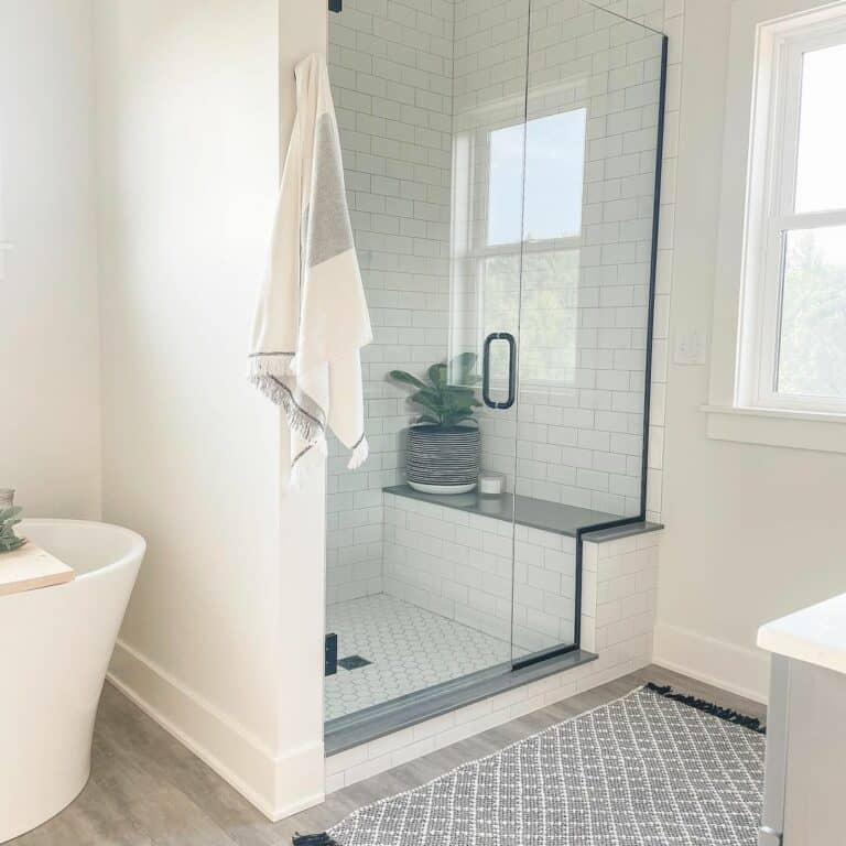 Bathroom With Walk-in Shower and Free-standing Bathtub