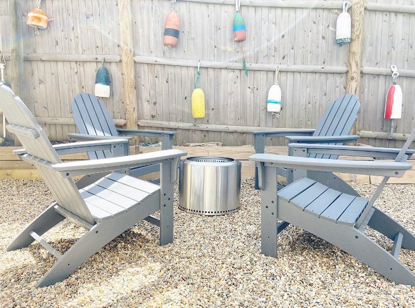 Beach Patio With Metal Firepit